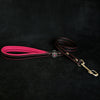 ''Bijou'' leather lead pink leash Black Color