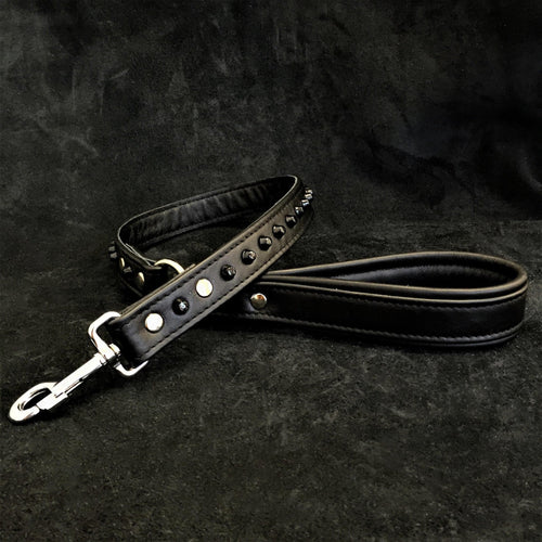 Black studded leash stylish, durable