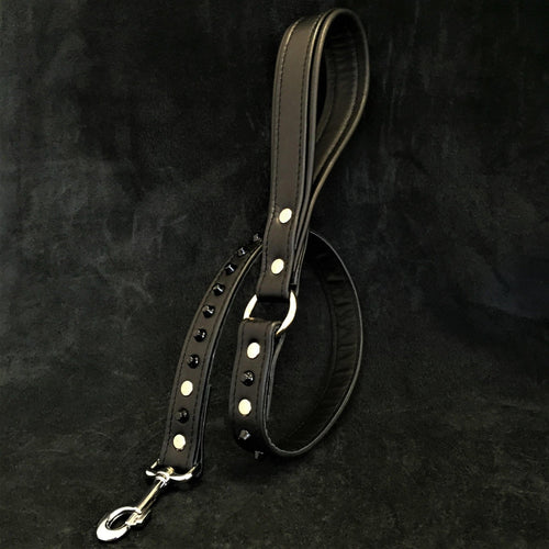 Black studded leash stylish, durable