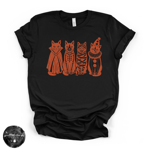 Costume Cats Tee | Cute Halloween Cat Graphic T-Shirt