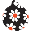 Black Daisy HD Dog ID Tag