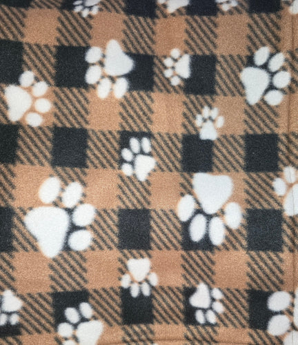 Dog Blanket  - brown plaid foot print
