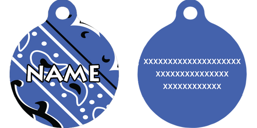 Bandana Blue HD Dog ID Tag