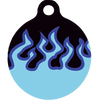 Blue Flames HD Dog ID Tag