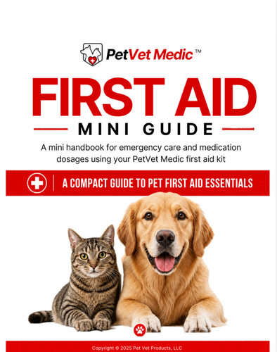 PetVet Medic® Medium Pet First Aid Kit – 100+ Piece Dog & Cat Emergency Kit with Veterinarian-Curated Supplies & Mini First Aid Guide