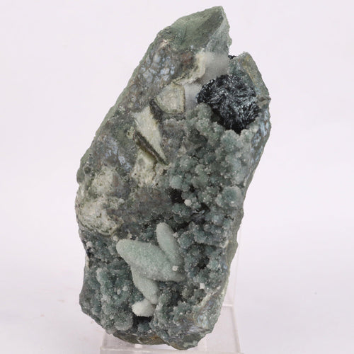 Botryoidal Babingtonite & Coated Calcite with Chalcedony Natural Mineral Specimen # B 6675