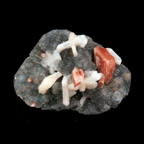 Brown Heulandite Crystals With Stilbite on MM Quartz Natural Minerals Specimen # B 1529
