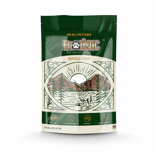 Water Buffalo Lung Treats for Dogs - Single Ingridient, Long-Lasting, High Protein, Low Fat
