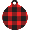 Buffalo Plaid Red HD Dog ID Tag