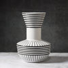 Black And White Striped Geometric Ceramic Vase Flower Ornaments