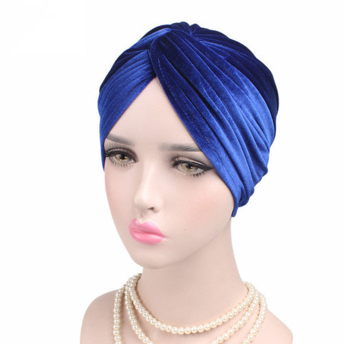 Autumn Winter Velvet Stretch Bandana Hat