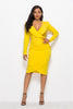 Sexy V-neck Ruffled Long-sleeve Hip Dress Women Girl Fashion