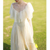 French Retro Light Wedding Puff Sleeve Lace Dress