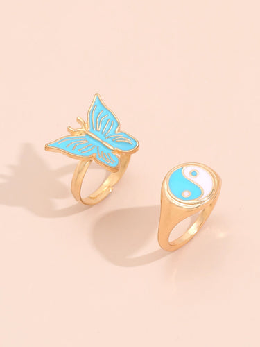 Personalized Colorful Butterfly Gossip New Combination Ladies Ring