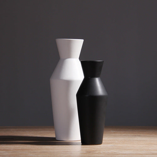 Simple Living Room Home Decoration Creative Black And White Ceramic Vase