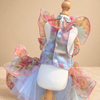 Pastel Floral Tulle Pet Dress with Detachable Gown