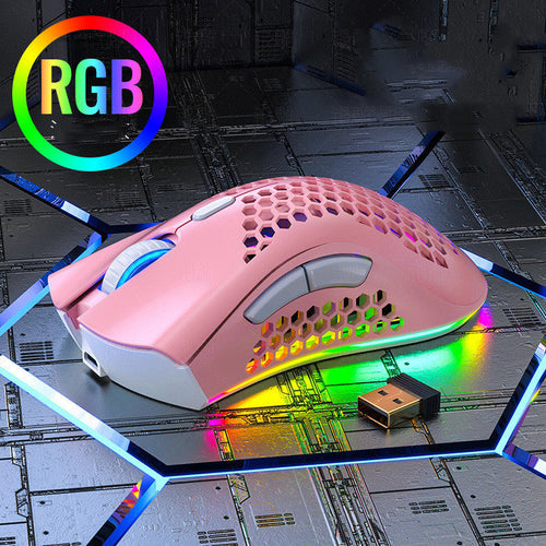 BLACK Silent Wireless Rechargeable Hole Gaming Mouse