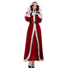 New red and white warm cozy cute long Christmas Robe for women