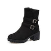 Belt Buckle Round Head Side Zipper Warm Small Size 40-45 Low Boots