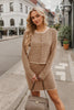 Knitted Cardigan Striped Suit Women's Clothing