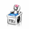 S925 Sterling Silver Beaded Toilet Bath Box Decadent Cat Bracelet Diy Accessories Beads