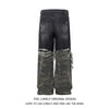 Men's American High Street Stitched Camouflage Wide Leg Jeans
