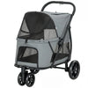 3 Wheel Pet Stroller with Easy One-Click Quick Fold, Mesh Window, Washable Cushion, for Medium Dogs