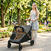 Dog Stroller for Large Dogs Up to 66 LBS with All-Terrain Spring Suspension, 8-Position Adjustable Handle
