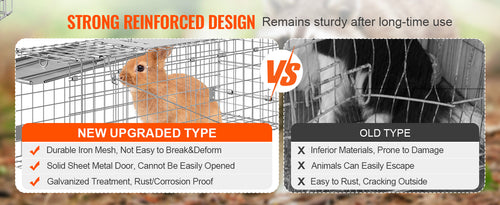 SucceBuy Live Animal Cage Trap - 24x8x8 Folding Humane Trap
