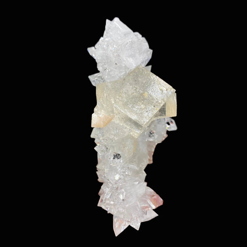 Glittering Calcite on Ultra Sparkling Apophyllite Crystal Specimen | Jalgaon, India DK101