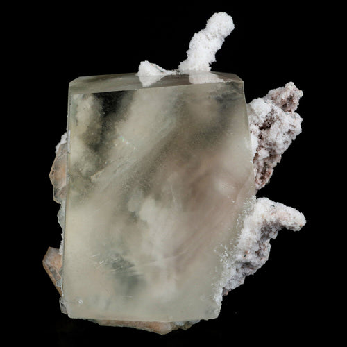 Calcite Cube with Chalcedony Corals Natural Mineral Specimen # B 6481
