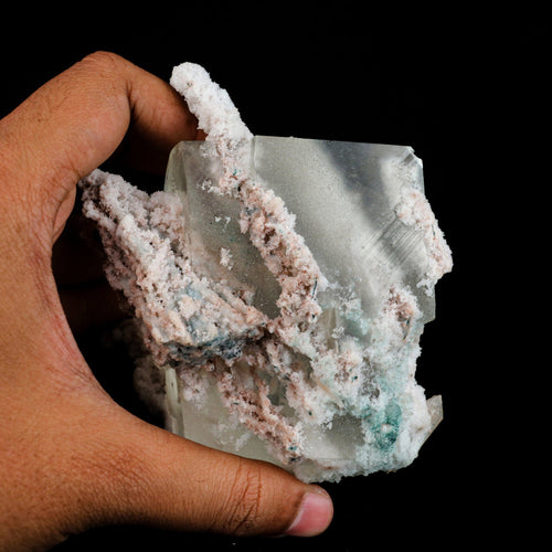 Calcite Cube with Chalcedony Corals Natural Mineral Specimen # B 6481