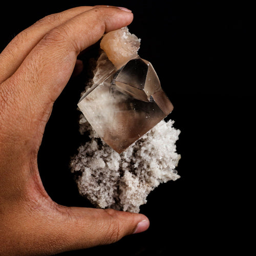 Calcite Cube with Stilbite and Chalcedony Natural Mineral Specimen # B 6495