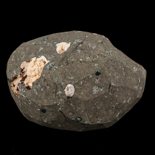Calcite Cube with stilbite inside Chalcedony Geode Natural Mineral Specimen # B 5894