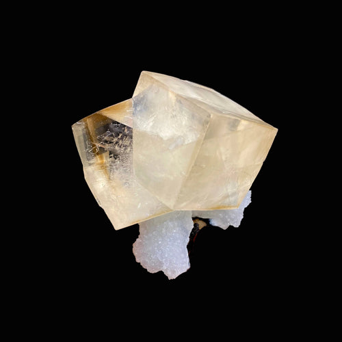Rare Indian Zeolite Calcite on Chalcedony Stalactite – Jalgaon Conjoined Crystal Specimen DK166