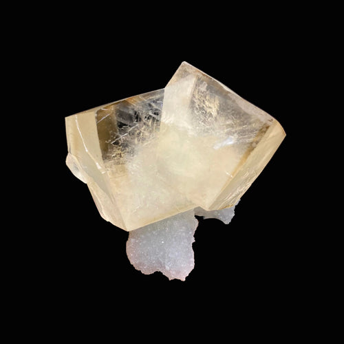 Rare Indian Zeolite Calcite on Chalcedony Stalactite – Jalgaon Conjoined Crystal Specimen DK166