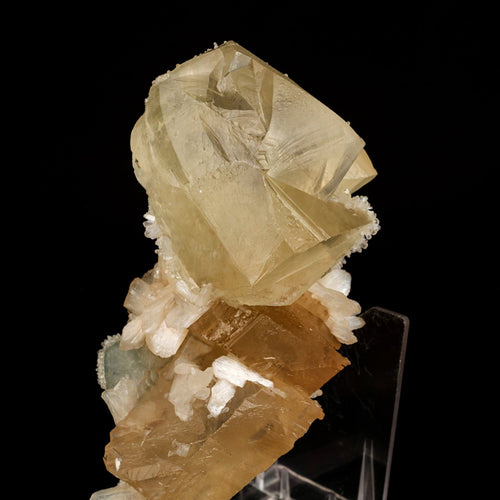 Calcite Golden Color with Stilbite Natural Mineral Specimen # B 6616