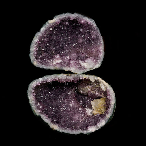 Calcite Inside Sparkling Amethyst Geode Natural Mineral Specimen  # B 5217