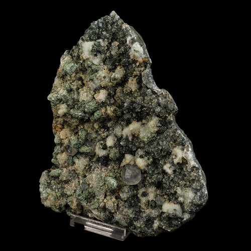 Calcite on Babingtonite & Chalcedony Natural Mineral Specimen # B 6659