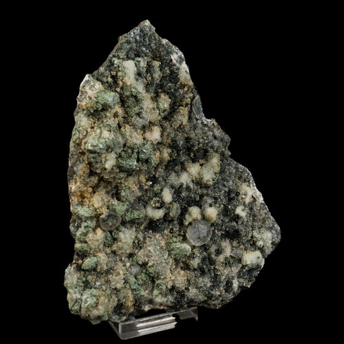 Calcite on Babingtonite & Chalcedony Natural Mineral Specimen # B 6659