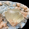 Rare Gemmy Calcite on Bright Orange Stilbite – Indian Zeolite Mineral Specimen from Jalgaon DK114