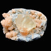 Rare Gemmy Calcite on Bright Orange Stilbite – Indian Zeolite Mineral Specimen from Jalgaon DK114
