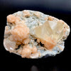 Rare Gemmy Calcite on Bright Orange Stilbite – Indian Zeolite Mineral Specimen from Jalgaon DK114