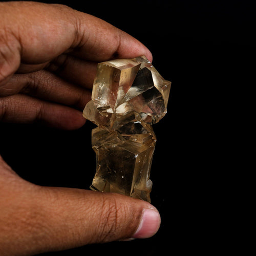Calcite Terminated Golden Color Natural Mineral Specimen # B 6469
