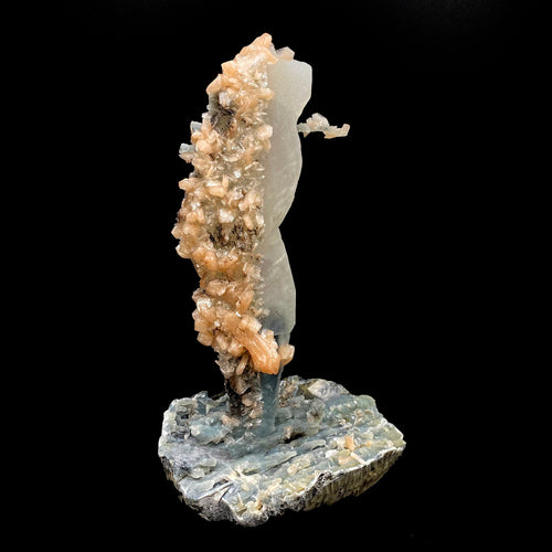 Calcite Tower with Stilbite and Chalcedony Natural Mineral Specimen # DK188