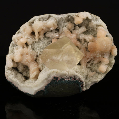 Calcite with Stilbite and Chalcedony Natural Mineral Specimen # B 5743