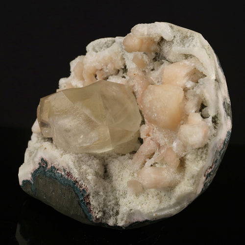 Calcite with Stilbite and Chalcedony Natural Mineral Specimen # B 5743