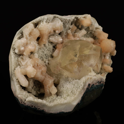 Calcite with Stilbite and Chalcedony Natural Mineral Specimen # B 5743