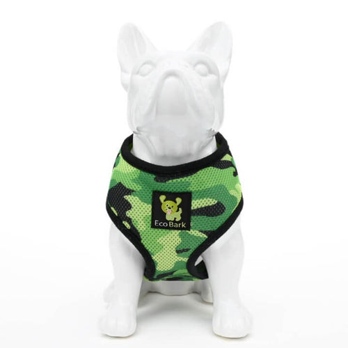 EcoBark Camo Dog Harness - Over-the-Head Dog Vest Halter for Small to Medium Dogs and Puppies