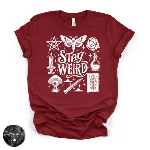 Stay Weird Tee | Alternative Graphic T-Shirt {WHITE DESIGN]
